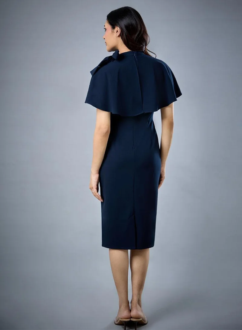 Zigzag  Cape Attached Bodycon Dress for Women | Best Price UAE